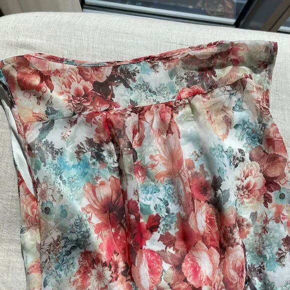 Forever 21 Pink Floral Asymmetrical Sleeveless Dress Small - Picture 2 of 11